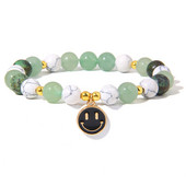 Moderns dabīgā akmens kvarca krelles, burvīgas rokassprādzes, smaids kulons, jaukas rokassprādzes vīriešiem sievietēm, kaķa acs, ametists, rotaslietas, dāvanas 8 mm