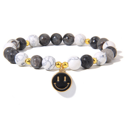 Moderns dabīgā akmens kvarca krelles, burvīgas rokassprādzes, smaids kulons, jaukas rokassprādzes vīriešiem sievietēm, kaķa acs, ametists, rotaslietas, dāvanas 8 mm