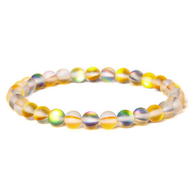 6 mm stikla kristāla mēnessakmens rokassprādzes Daudzkrāsains matēts mirdzošs akmens krelles šarms rokassprādzes ar rokām darinātas sieviešu rokassprādzes jogas rotaslietas