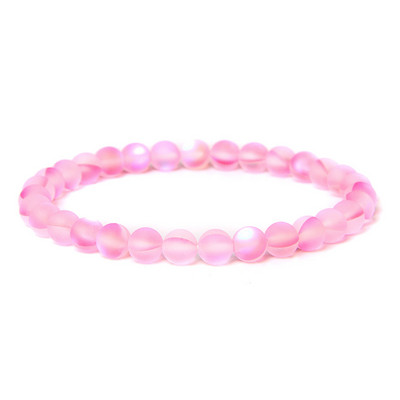 6 mm stikla kristāla mēnessakmens rokassprādzes Daudzkrāsains matēts mirdzošs akmens krelles šarms rokassprādzes ar rokām darinātas sieviešu rokassprādzes jogas rotaslietas