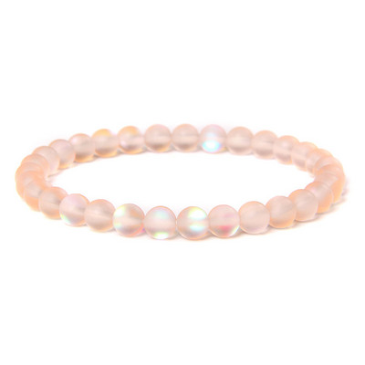 6 mm stikla kristāla mēnessakmens rokassprādzes Daudzkrāsains matēts mirdzošs akmens krelles šarms rokassprādzes ar rokām darinātas sieviešu rokassprādzes jogas rotaslietas