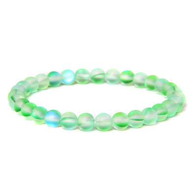 6 mm stikla kristāla mēnessakmens rokassprādzes Daudzkrāsains matēts mirdzošs akmens krelles šarms rokassprādzes ar rokām darinātas sieviešu rokassprādzes jogas rotaslietas