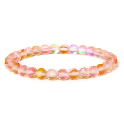 6 mm stikla kristāla mēnessakmens rokassprādzes Daudzkrāsains matēts mirdzošs akmens krelles šarms rokassprādzes ar rokām darinātas sieviešu rokassprādzes jogas rotaslietas