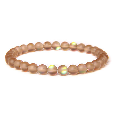 6 mm stikla kristāla mēnessakmens rokassprādzes Daudzkrāsains matēts mirdzošs akmens krelles šarms rokassprādzes ar rokām darinātas sieviešu rokassprādzes jogas rotaslietas