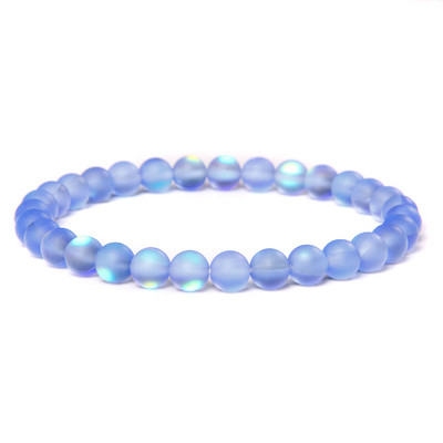 6 mm stikla kristāla mēnessakmens rokassprādzes Daudzkrāsains matēts mirdzošs akmens krelles šarms rokassprādzes ar rokām darinātas sieviešu rokassprādzes jogas rotaslietas