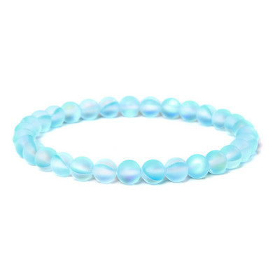 6 mm stikla kristāla mēnessakmens rokassprādzes Daudzkrāsains matēts mirdzošs akmens krelles šarms rokassprādzes ar rokām darinātas sieviešu rokassprādzes jogas rotaslietas