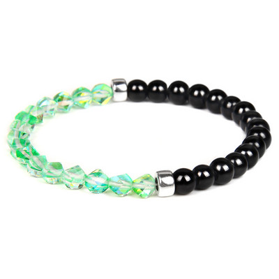 6 mm stikla kristāla mēnessakmens rokassprādzes Daudzkrāsains matēts mirdzošs akmens krelles šarms rokassprādzes ar rokām darinātas sieviešu rokassprādzes jogas rotaslietas