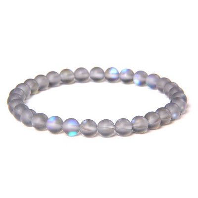 6 mm stikla kristāla mēnessakmens rokassprādzes Daudzkrāsains matēts mirdzošs akmens krelles šarms rokassprādzes ar rokām darinātas sieviešu rokassprādzes jogas rotaslietas