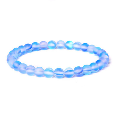 6 mm stikla kristāla mēnessakmens rokassprādzes Daudzkrāsains matēts mirdzošs akmens krelles šarms rokassprādzes ar rokām darinātas sieviešu rokassprādzes jogas rotaslietas