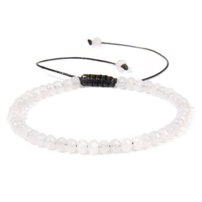 Ar rokām darināta akmens pērlīšu rokassprādze 3x4mm slīpēta halcedona pērlīšu rokassprādze, regulējama sievietēm vīriešiem dziednieciskās jogas rotaslietas dāvanas