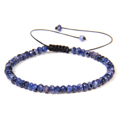 Ar rokām darināta akmens pērlīšu rokassprādze 3x4mm slīpēta halcedona pērlīšu rokassprādze, regulējama sievietēm vīriešiem dziednieciskās jogas rotaslietas dāvanas