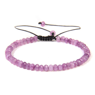 Ar rokām darināta akmens pērlīšu rokassprādze 3x4mm slīpēta halcedona pērlīšu rokassprādze, regulējama sievietēm vīriešiem dziednieciskās jogas rotaslietas dāvanas