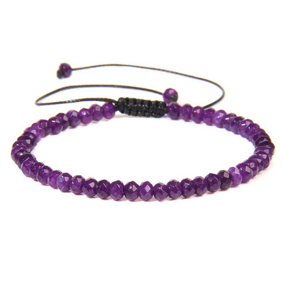 Ar rokām darināta akmens pērlīšu rokassprādze 3x4mm slīpēta halcedona pērlīšu rokassprādze, regulējama sievietēm vīriešiem dziednieciskās jogas rotaslietas dāvanas