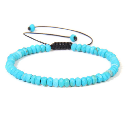 Ar rokām darināta akmens pērlīšu rokassprādze 3x4mm slīpēta halcedona pērlīšu rokassprādze, regulējama sievietēm vīriešiem dziednieciskās jogas rotaslietas dāvanas