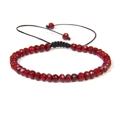 Ar rokām darināta akmens pērlīšu rokassprādze 3x4mm slīpēta halcedona pērlīšu rokassprādze, regulējama sievietēm vīriešiem dziednieciskās jogas rotaslietas dāvanas