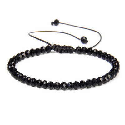 Ar rokām darināta akmens pērlīšu rokassprādze 3x4mm slīpēta halcedona pērlīšu rokassprādze, regulējama sievietēm vīriešiem dziednieciskās jogas rotaslietas dāvanas