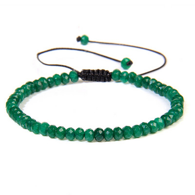 Ar rokām darināta akmens pērlīšu rokassprādze 3x4mm slīpēta halcedona pērlīšu rokassprādze, regulējama sievietēm vīriešiem dziednieciskās jogas rotaslietas dāvanas