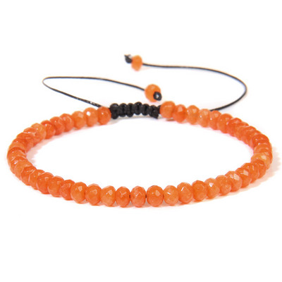 Ar rokām darināta akmens pērlīšu rokassprādze 3x4mm slīpēta halcedona pērlīšu rokassprādze, regulējama sievietēm vīriešiem dziednieciskās jogas rotaslietas dāvanas