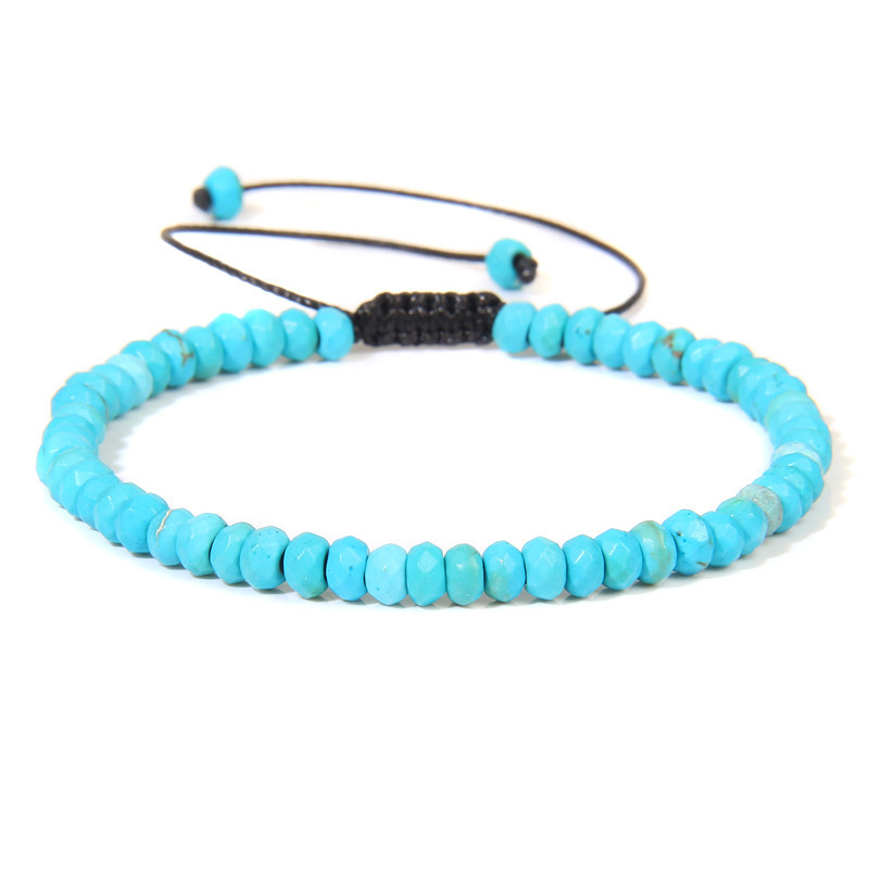 Ar rokām darināta akmens pērlīšu rokassprādze 3x4mm slīpēta halcedona pērlīšu rokassprādze, regulējama sievietēm vīriešiem dziednieciskās jogas rotaslietas dāvanas