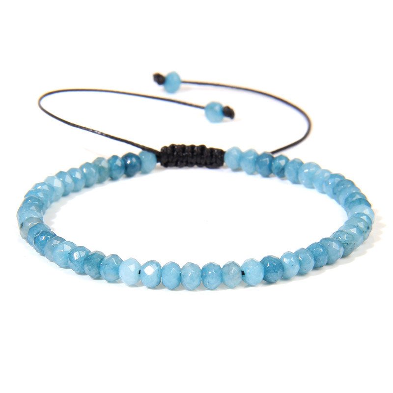 Ar rokām darināta akmens pērlīšu rokassprādze 3x4mm slīpēta halcedona pērlīšu rokassprādze, regulējama sievietēm vīriešiem dziednieciskās jogas rotaslietas dāvanas