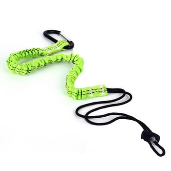 Single Carabiner Tool Rescue Rope Lanyard Safety Elastic Tool Lanyard with Single Carabiner and Adjustable Loop for Climbing