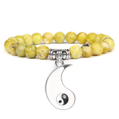 Pāri Rokassprādze Dabīgais akmens Krelles TAIJI Šarms Rokassprādzes 8mm Vulkāniskas Lavas Krelles Elastīga Rokassprādze Vīrieši Yinyang Rotaslietas Sievietēm