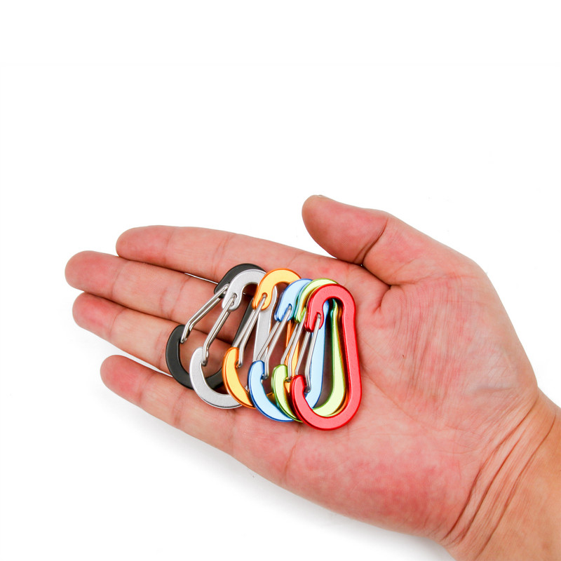 Kis méretű, 5 cm-es karabineres kampós kulcstartó kültéri kempinges túrázáshoz