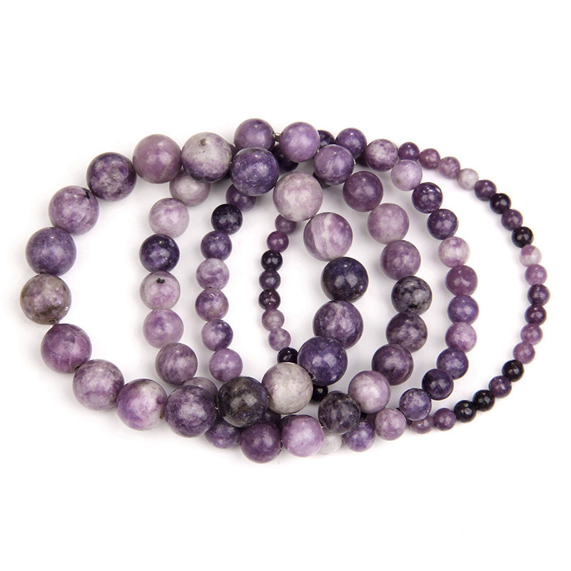 4/6/8/10 mm natūralaus akmens apyrankė purpurinė žėručio apvali elastingumo apyrankės energetinės jogos gydomosios apyrankės vyrams, moterims, papuošalams, dovanoms