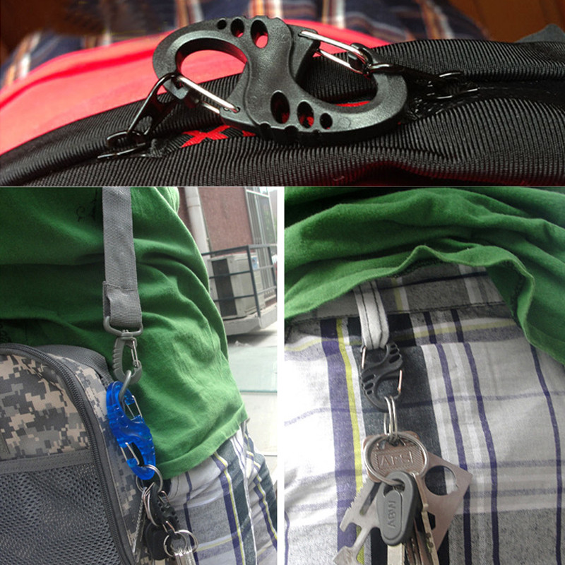 Üreges Mini 8 alakú karabiner 60kg teherhordó hátizsák kapcsok hegymászó kampó EDC kulcstartó Camping túlélő felszerelés palackcsat