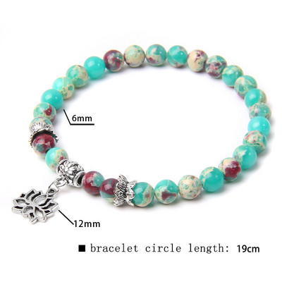 Sievietēm Dabīgā akmens Rokassprādze Lotoss Kulons Pērlītes Rokassprādze Amazonīts Kvarcs Smalkas Rokassprādzes Vīriešu Reiki Balance Rotaslietas Draugiem Dāvana