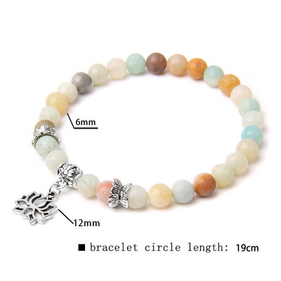 Sievietēm Dabīgā akmens Rokassprādze Lotoss Kulons Pērlītes Rokassprādze Amazonīts Kvarcs Smalkas Rokassprādzes Vīriešu Reiki Balance Rotaslietas Draugiem Dāvana