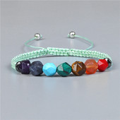 Szabálytalan kőgyöngyök karkötő Természetes kő fonott karkötő Többszínű állítható kézzel készített karkötők férfi női szerencsés ékszerek