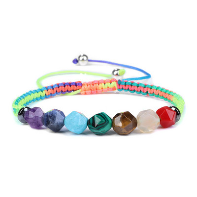 Szabálytalan kőgyöngyök karkötő Természetes kő fonott karkötő Többszínű állítható kézzel készített karkötők férfi női szerencsés ékszerek