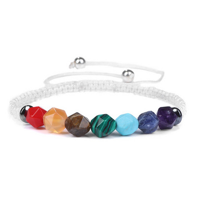 Szabálytalan kőgyöngyök karkötő Természetes kő fonott karkötő Többszínű állítható kézzel készített karkötők férfi női szerencsés ékszerek