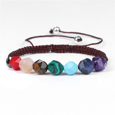 Szabálytalan kőgyöngyök karkötő Természetes kő fonott karkötő Többszínű állítható kézzel készített karkötők férfi női szerencsés ékszerek