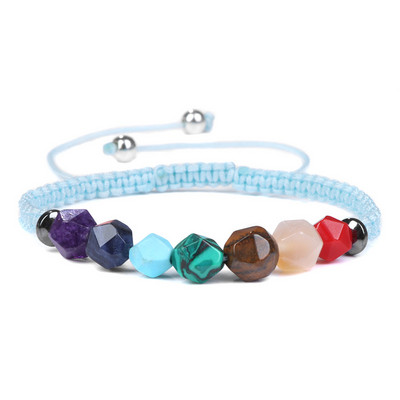 Szabálytalan kőgyöngyök karkötő Természetes kő fonott karkötő Többszínű állítható kézzel készített karkötők férfi női szerencsés ékszerek