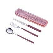 Pārnēsājams ceļojumu galda piederumu komplekts no nerūsējošā tērauda pusdienu traukiem skolas piknikam Irbulīši Karote Dakša Vakariņu komplekts ar kārbu 1 komplekts