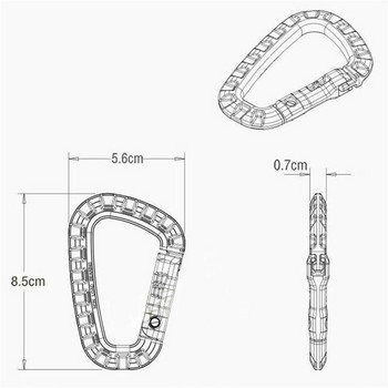 Tactical Carabiner Outdoor ITW Medium Molle κούμπωμα σακίδιο πλάτης Πόρπη σχήματος D Μπρελόκ Στρατιωτικά αξεσουάρ αναρρίχησης για κάμπινγκ