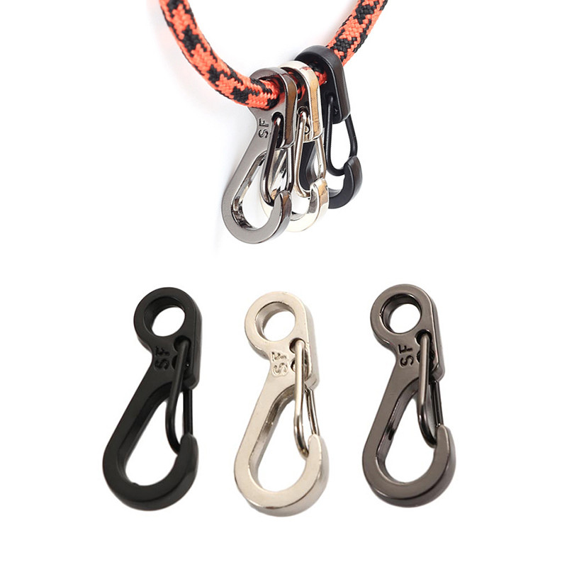 10/20 vnt Mini karabinas lauko išgyvenimo kuprinė užsegamas kabliu raktų pakabuko segtukai EDC maža pakabinama taktinė stovyklavimo įranga