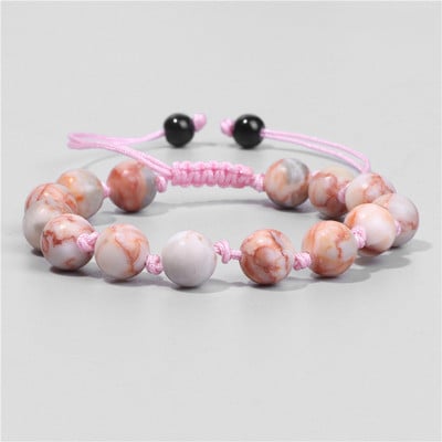 Γυναικείο βραχιόλι από φυσική πέτρα Στρογγυλές χάντρες Πλεκτό Βραχιόλι Χαλαζίας Αχάτες Ελαστικό Σχοινί Βραχιόλια Ανδρικά Προσευχή Διαλογισμός Κοσμήματα