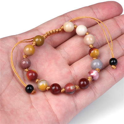 Γυναικείο βραχιόλι από φυσική πέτρα Στρογγυλές χάντρες Πλεκτό Βραχιόλι Χαλαζίας Αχάτες Ελαστικό Σχοινί Βραχιόλια Ανδρικά Προσευχή Διαλογισμός Κοσμήματα