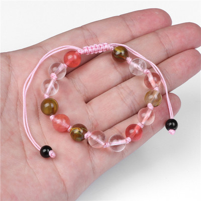 Γυναικείο βραχιόλι από φυσική πέτρα Στρογγυλές χάντρες Πλεκτό Βραχιόλι Χαλαζίας Αχάτες Ελαστικό Σχοινί Βραχιόλια Ανδρικά Προσευχή Διαλογισμός Κοσμήματα