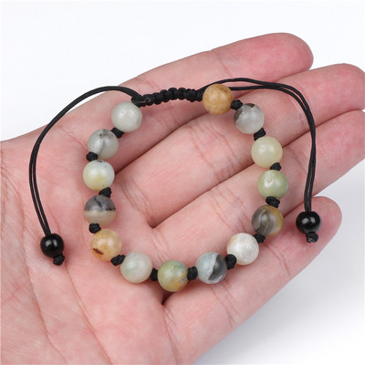 Γυναικείο βραχιόλι από φυσική πέτρα Στρογγυλές χάντρες Πλεκτό Βραχιόλι Χαλαζίας Αχάτες Ελαστικό Σχοινί Βραχιόλια Ανδρικά Προσευχή Διαλογισμός Κοσμήματα