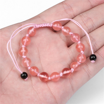 Γυναικείο βραχιόλι από φυσική πέτρα Στρογγυλές χάντρες Πλεκτό Βραχιόλι Χαλαζίας Αχάτες Ελαστικό Σχοινί Βραχιόλια Ανδρικά Προσευχή Διαλογισμός Κοσμήματα