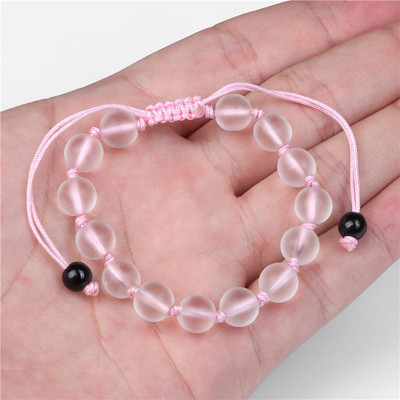 Γυναικείο βραχιόλι από φυσική πέτρα Στρογγυλές χάντρες Πλεκτό Βραχιόλι Χαλαζίας Αχάτες Ελαστικό Σχοινί Βραχιόλια Ανδρικά Προσευχή Διαλογισμός Κοσμήματα