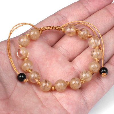 Γυναικείο βραχιόλι από φυσική πέτρα Στρογγυλές χάντρες Πλεκτό Βραχιόλι Χαλαζίας Αχάτες Ελαστικό Σχοινί Βραχιόλια Ανδρικά Προσευχή Διαλογισμός Κοσμήματα