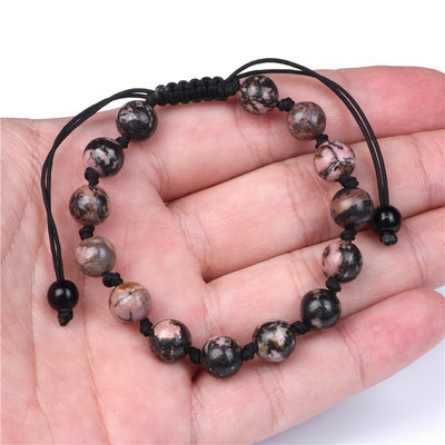 Γυναικείο βραχιόλι από φυσική πέτρα Στρογγυλές χάντρες Πλεκτό Βραχιόλι Χαλαζίας Αχάτες Ελαστικό Σχοινί Βραχιόλια Ανδρικά Προσευχή Διαλογισμός Κοσμήματα