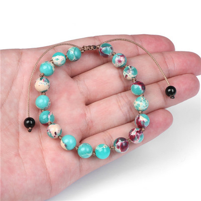 Γυναικείο βραχιόλι από φυσική πέτρα Στρογγυλές χάντρες Πλεκτό Βραχιόλι Χαλαζίας Αχάτες Ελαστικό Σχοινί Βραχιόλια Ανδρικά Προσευχή Διαλογισμός Κοσμήματα