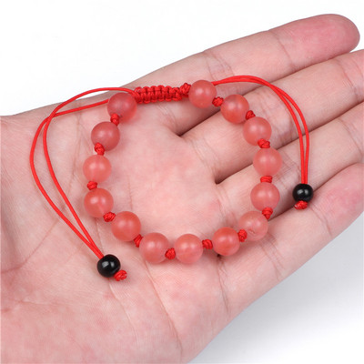 Γυναικείο βραχιόλι από φυσική πέτρα Στρογγυλές χάντρες Πλεκτό Βραχιόλι Χαλαζίας Αχάτες Ελαστικό Σχοινί Βραχιόλια Ανδρικά Προσευχή Διαλογισμός Κοσμήματα
