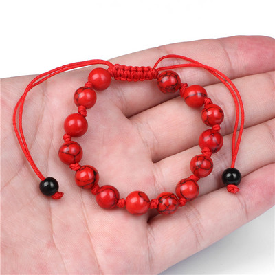 Γυναικείο βραχιόλι από φυσική πέτρα Στρογγυλές χάντρες Πλεκτό Βραχιόλι Χαλαζίας Αχάτες Ελαστικό Σχοινί Βραχιόλια Ανδρικά Προσευχή Διαλογισμός Κοσμήματα